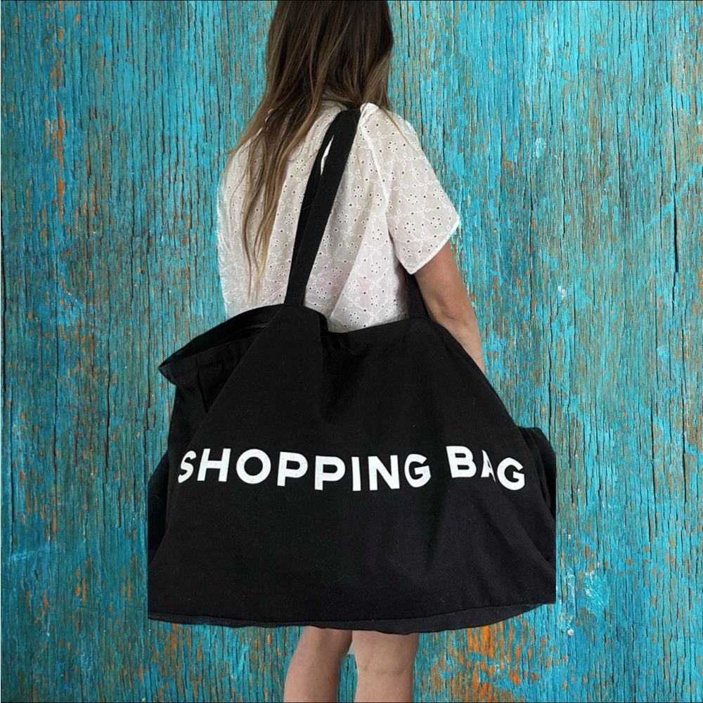 Large Black "Shopping Bag" Tote